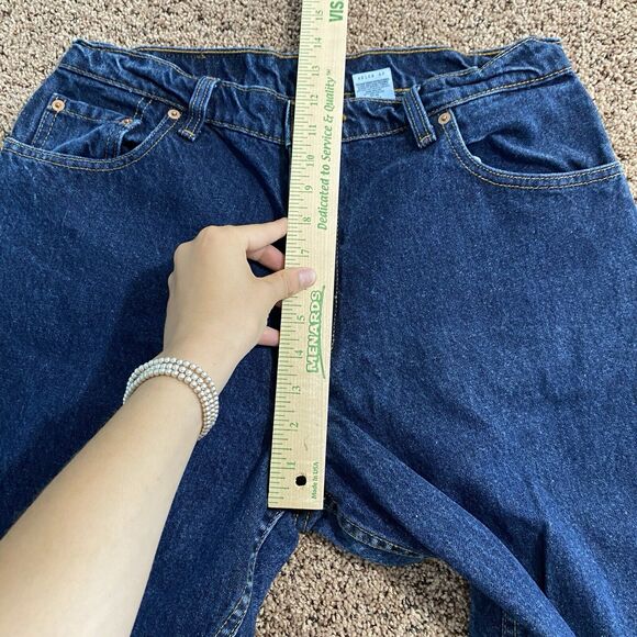 Vintage 1996 Levi’s 550 Relaxed Fit Tapered Leg Jean Dark Wash 15 Med - Picture 8 of 9